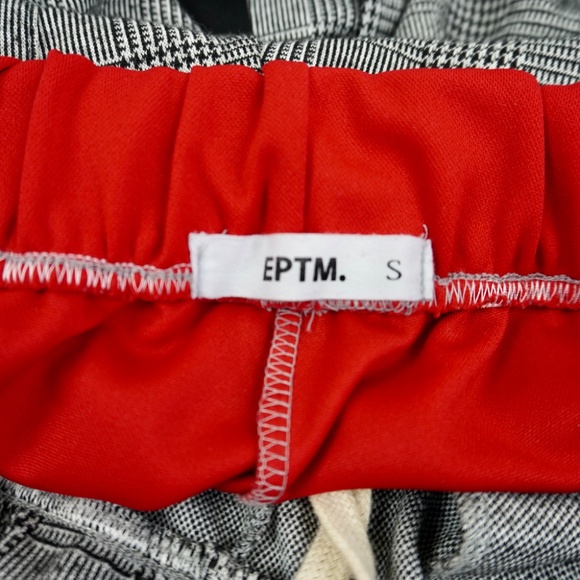 EPTM Track Pants Jogger Men Sz Small Plaid Zip Ankles Red Streetwear Style #8817 - Picture 8 of 8